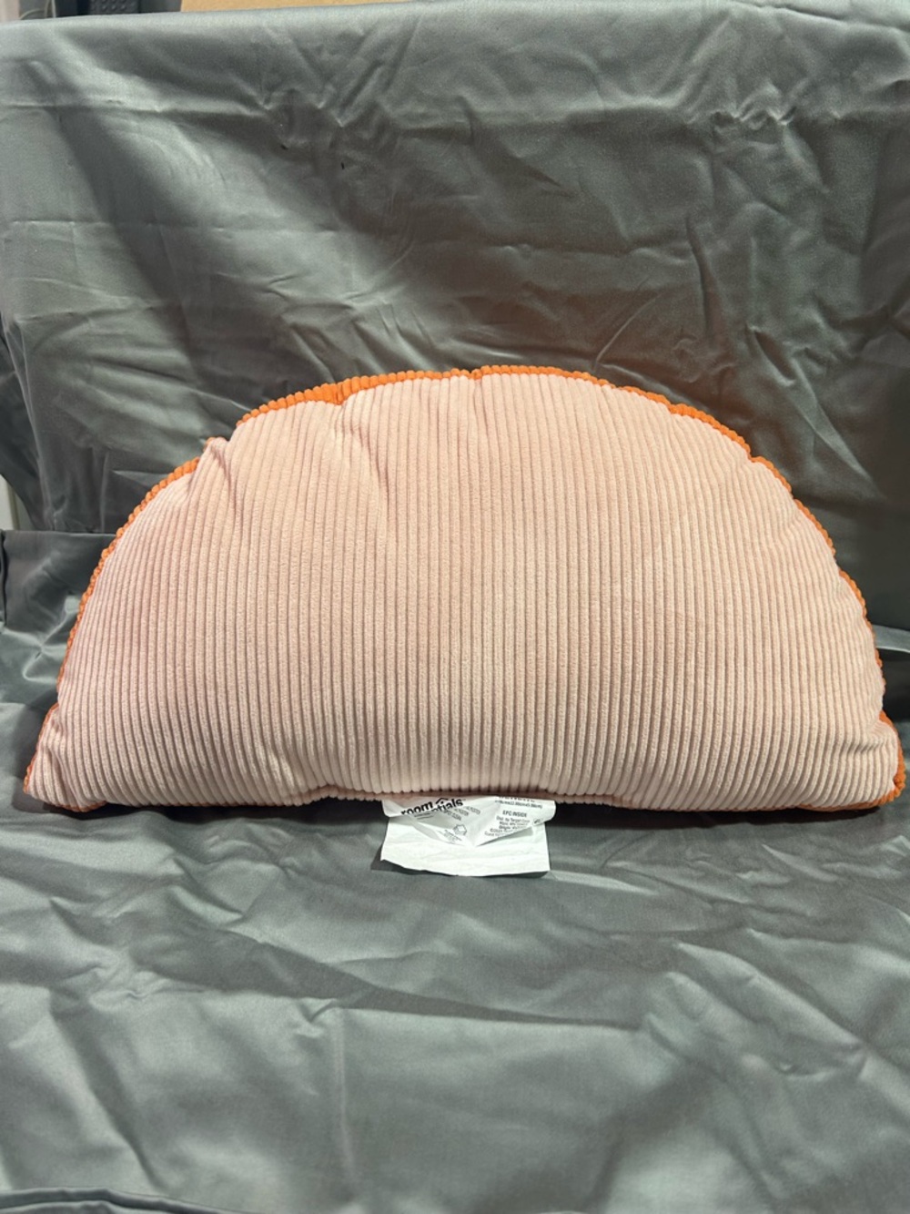 Room Essentials Pink Corded Half-Moon Accent Pillow with Orange Trim